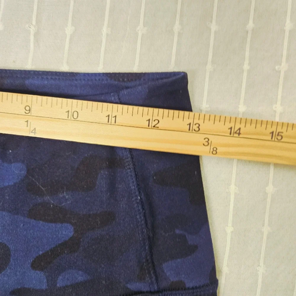 Danskin Womens Blue Camo High Rise Leggings‎ with Pockets Size Medium 9670